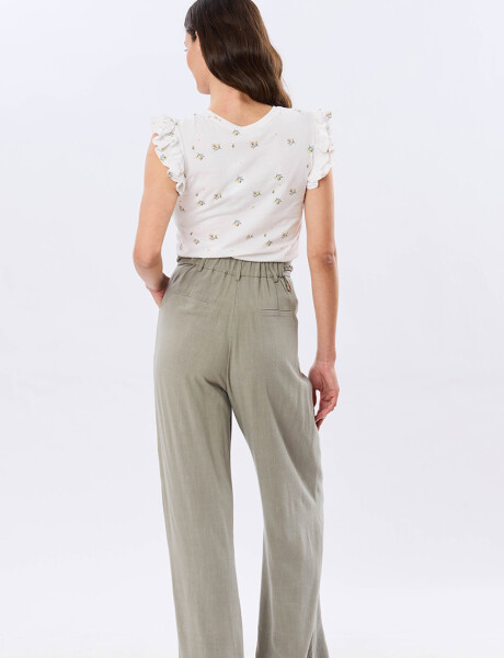 PANTALÓN DE LINO Verde