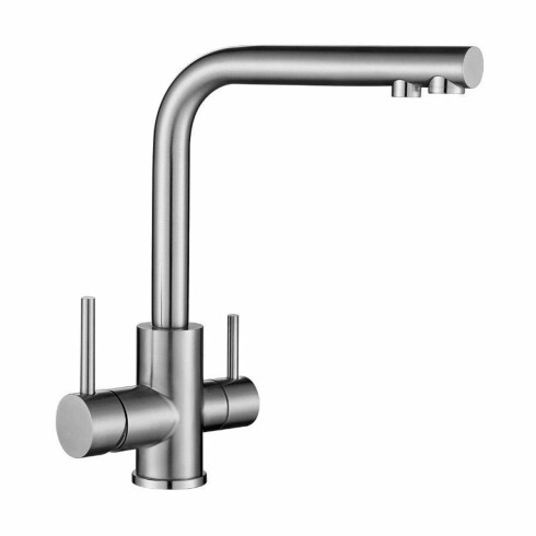 GRIFERIA DE MESADA MONOCOMANDO VISEU DE ACERO INOXIDABLE PARA FILTRO DE AGUA GRIS