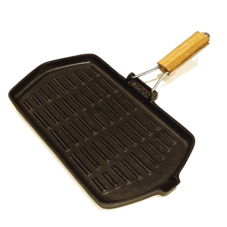 Plancha Gril C/ Mango Madera Hierro. 21X35Cm