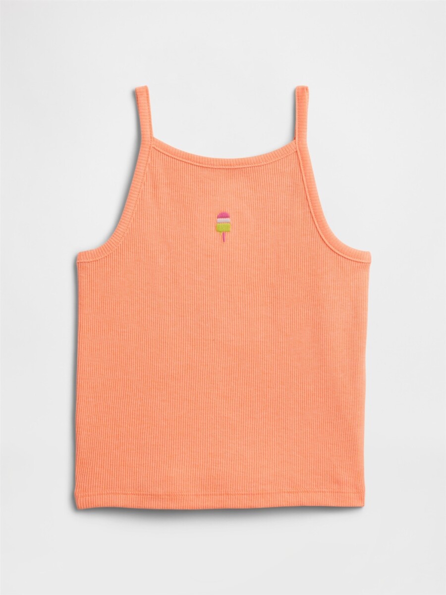 Musculosa Rib Toddler Niña - Orange Kiss Neon 