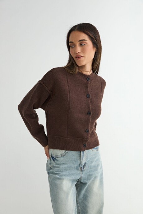 CARDIGAN CORDATA MARRON