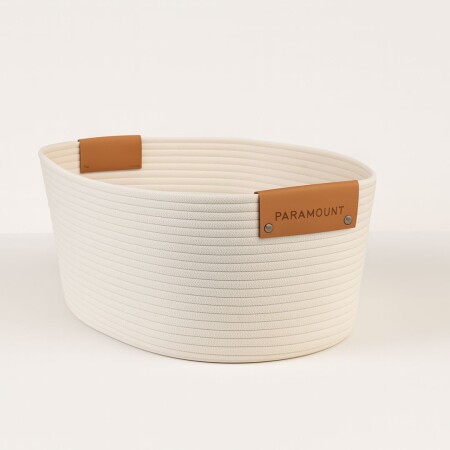 CESTO ORGANIZADOR DE ALGODON CON ASA 45X30X22CM BLANCO CESTO ORGANIZADOR DE ALGODON CON ASA 45X30X22CM BLANCO