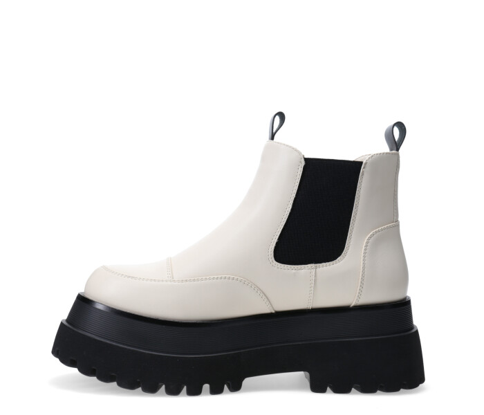 Bota chelsea TRUPE con elásticos laterales Offwhite