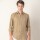 Camisa short collar lino Tostado