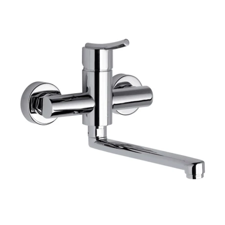 Griferia De Pared Cocina Monocomando Cromo Fv 000