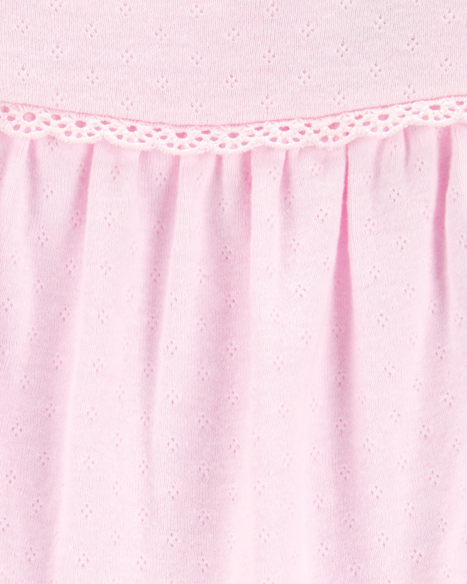 Body de algodón calado, con volados, rosado Body de algodón calado, con volados, rosado