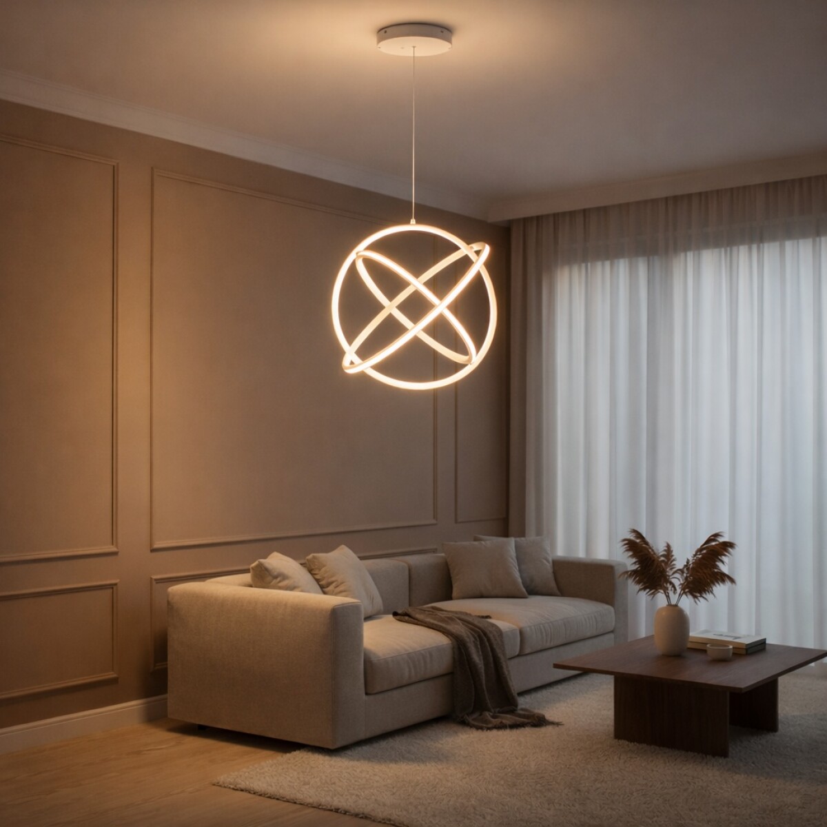 Colgante Led Diseño Átomo tres aros 80W Dimerizable 