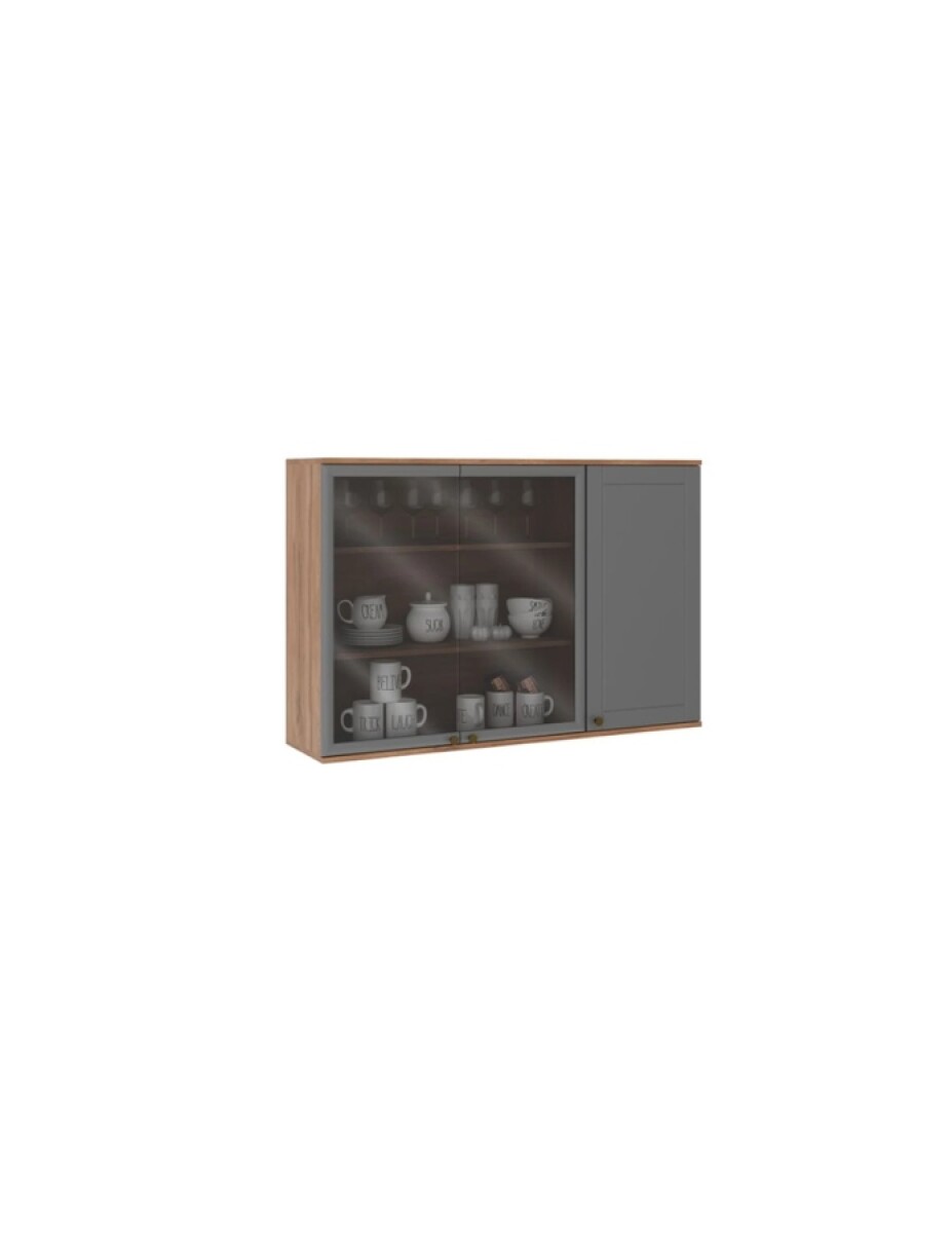 Mueble Aéreo Américana gris 120cm 2 Puertas Vidrio 1 Puerta 