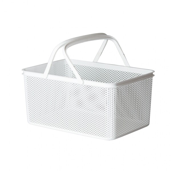 CESTO LINEA CON ASA RECTANGULAR BLANCO 40X27X20 CM. BLANCO