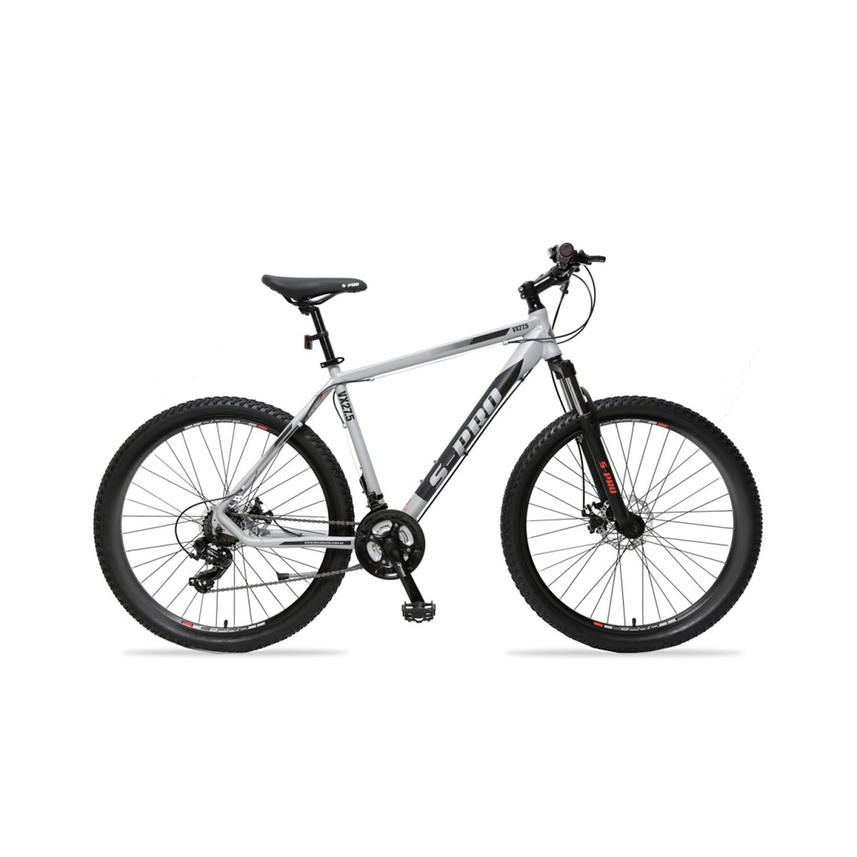 Bicicleta montaña S-PRO VX rodado 27.5 shimano 21 cambios y frenos de disco - Gris 