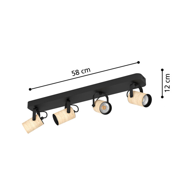 Lámpara de techo pant. simil madera 4xGU10 CAYUCA EG4248