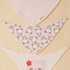 Set baberos bandana x3 gatita rosa