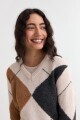 Sweater con rombos GRIS OSCURO