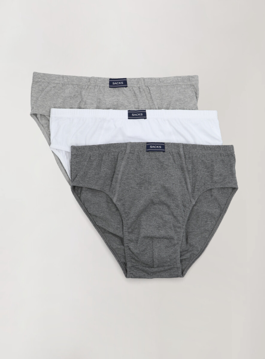PACK 3 SLIPS ALGODÓN - GRIS 