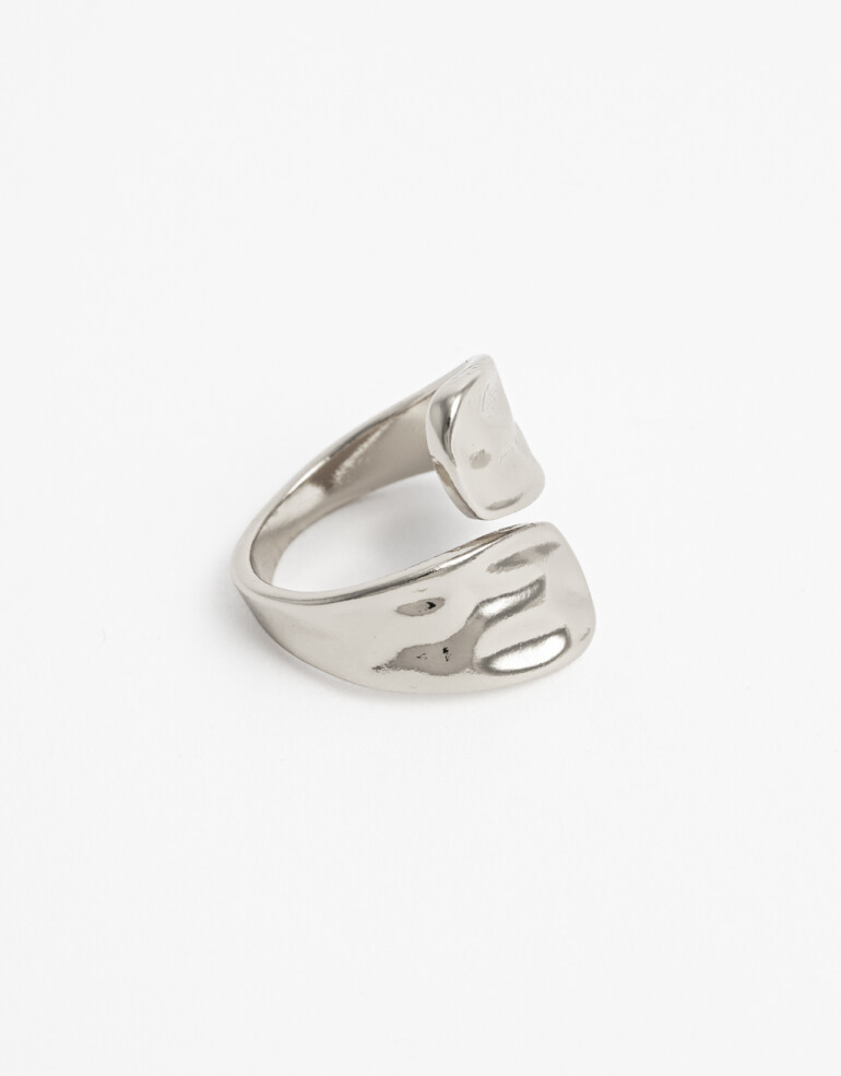 Anillos Medianos y Grandes Metal Anillo Grande Orgánico - Plateado Rodio