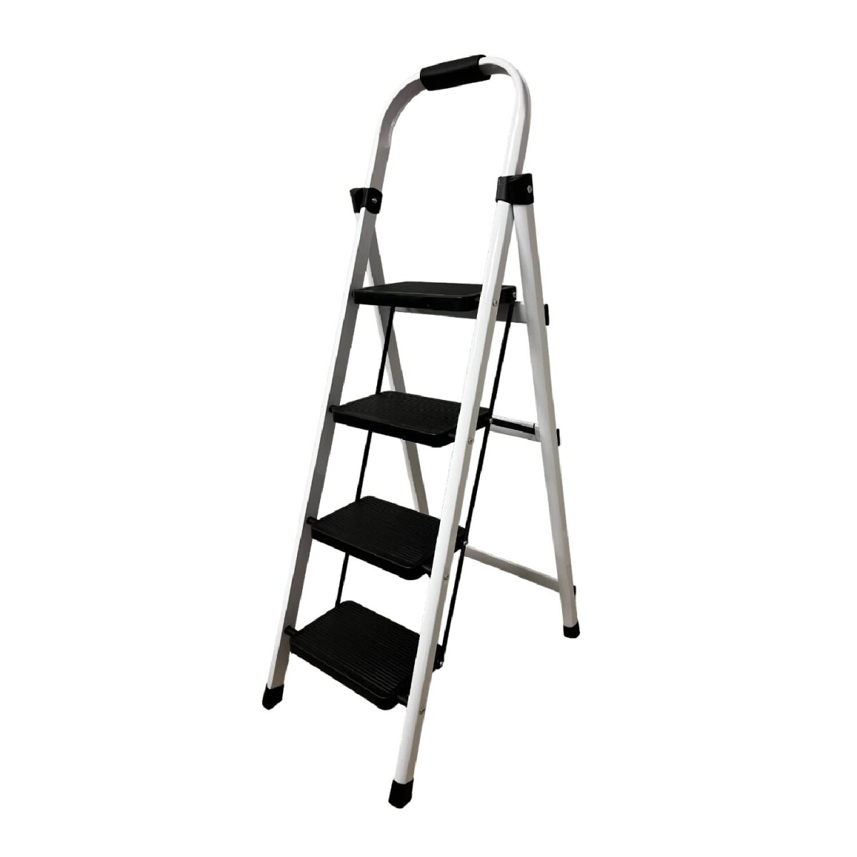 Escalera Tijera 4 Escalones De metal/plastico - Negro/Blanco 