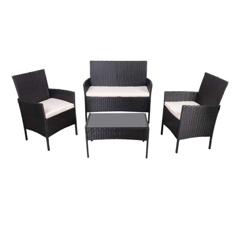 SET LIVING EXTERIOR RATTAN-SINTETICO-Y-ACERO NEGRO APOLO