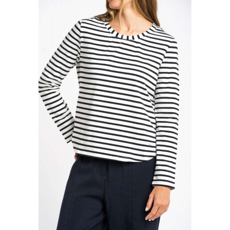 Remera Rayada Algodón Nacar