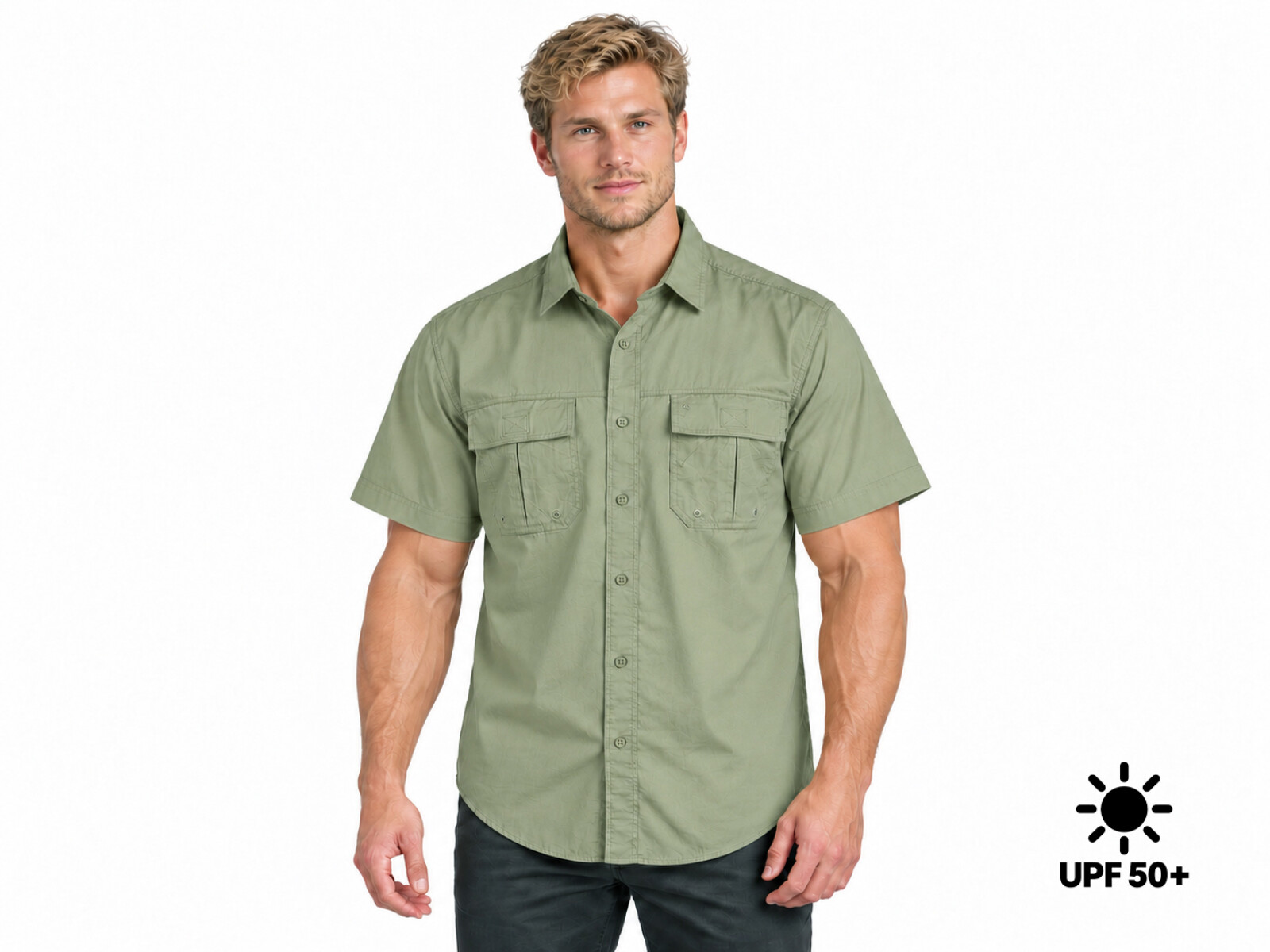 CAMISA HUNTER M CORTA UV+50 - Verde 