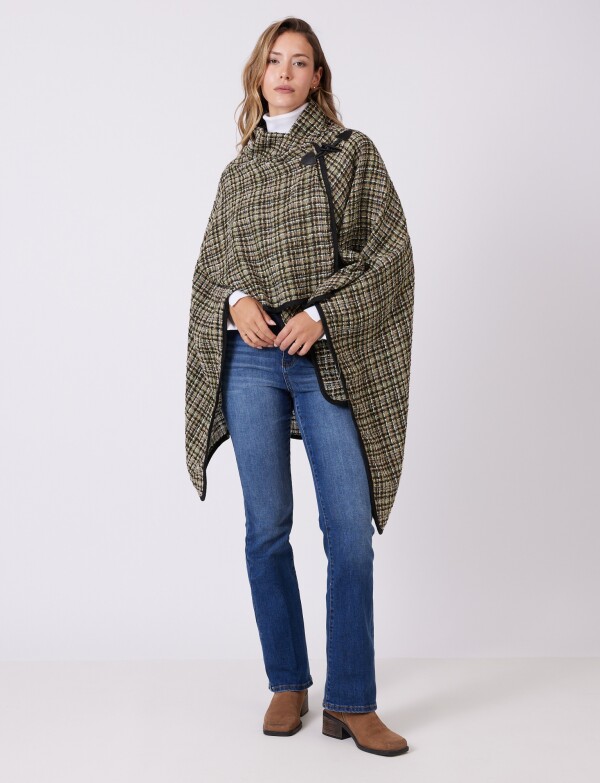 Ruana Tejida OLIVA/MULTI