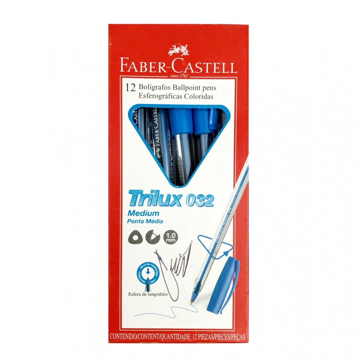 Boligrafo Faber - Castell Trilux x12 - Celeste 