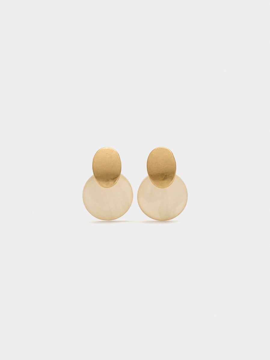 Pendientes Cortos Redondos - beige 
