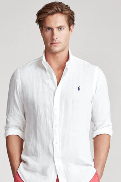 Camisa Lino Polo Ralph Lauren Blanco