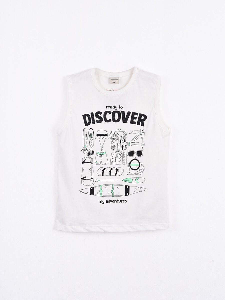 MUSCULOSA DISCOVER - BLANCO 