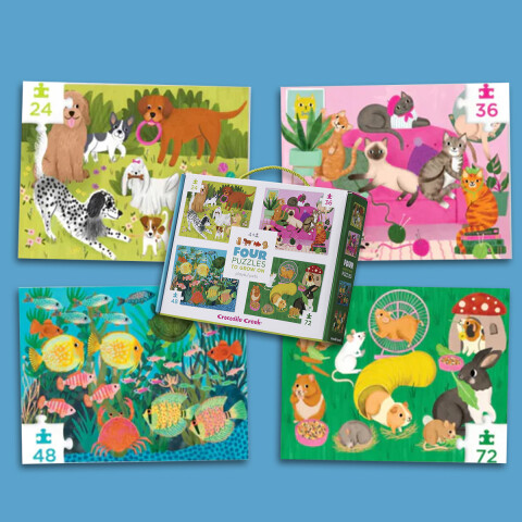 Set x 4 Puzzle Crocodile Creek 24 / 36 / 48 / 72 Piezas Animales