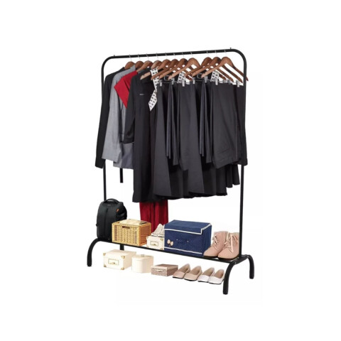 Perchero Reforzado Negro IMBACK PER001 con Zapatero – Ideal para Hogar, Negocio o Feria Perchero Reforzado Negro IMBACK PER001 con Zapatero – Ideal para Hogar, Negocio o Feria