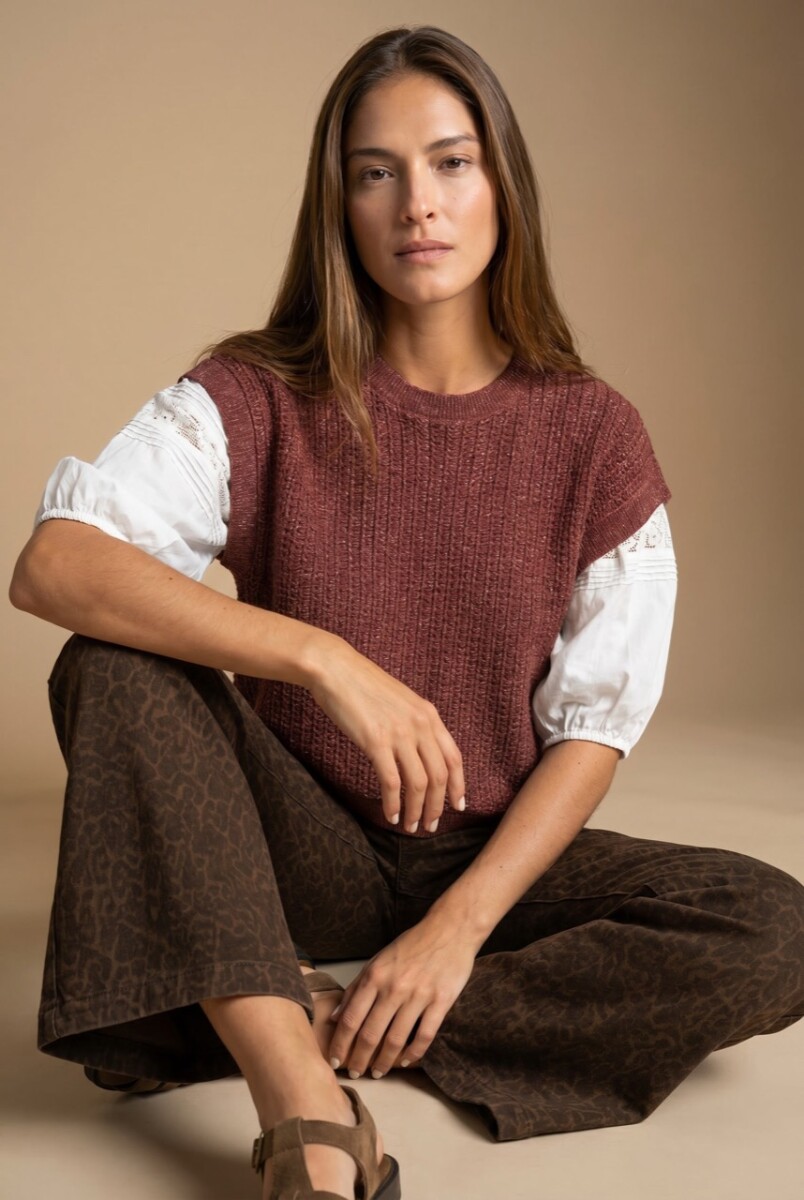 Chaleco Lurex - Bordeaux 