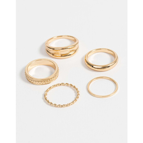 Set De Anillos Essential Dorado