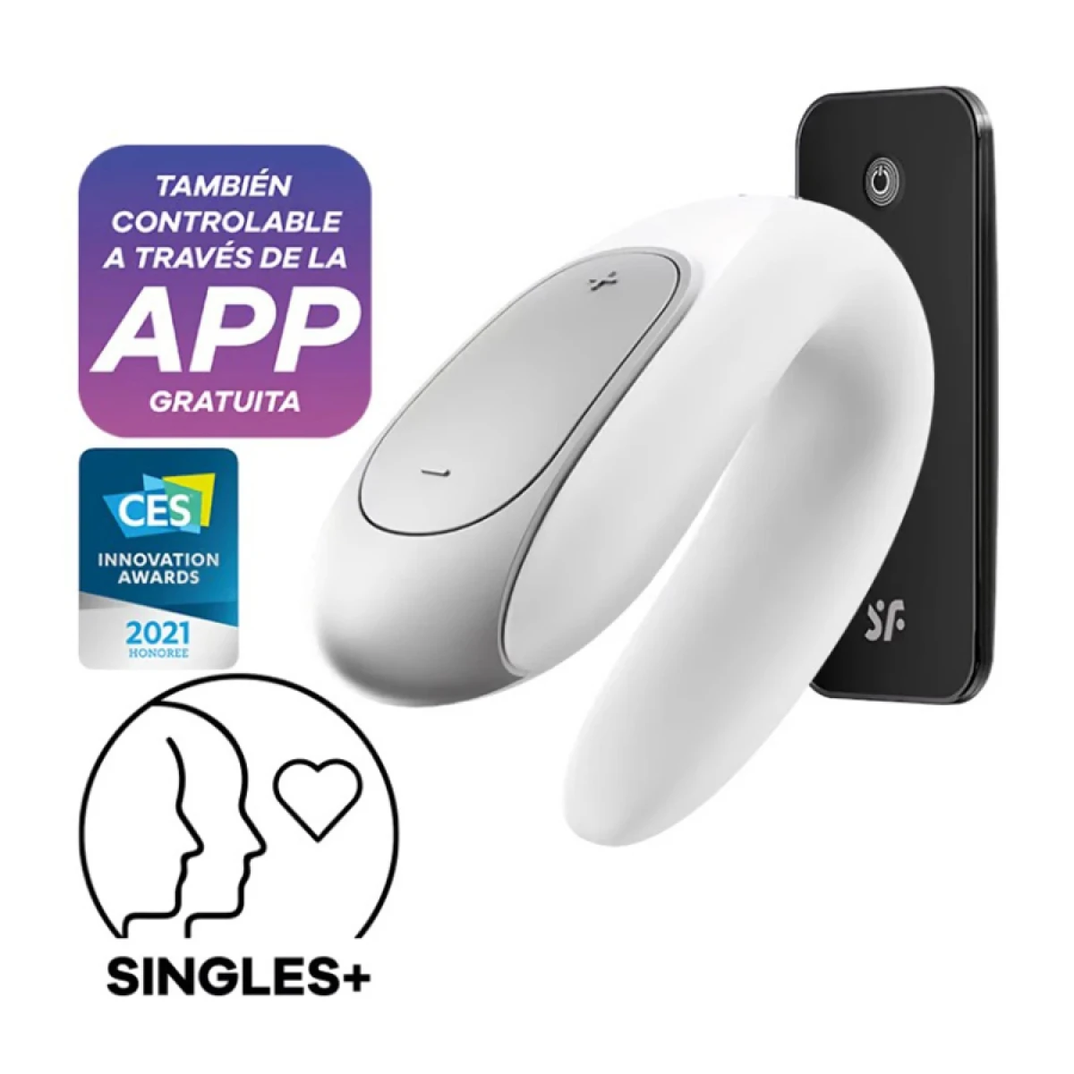 Satisfyer Double Fun Partner Vibrador Bluetooth - Blanco 