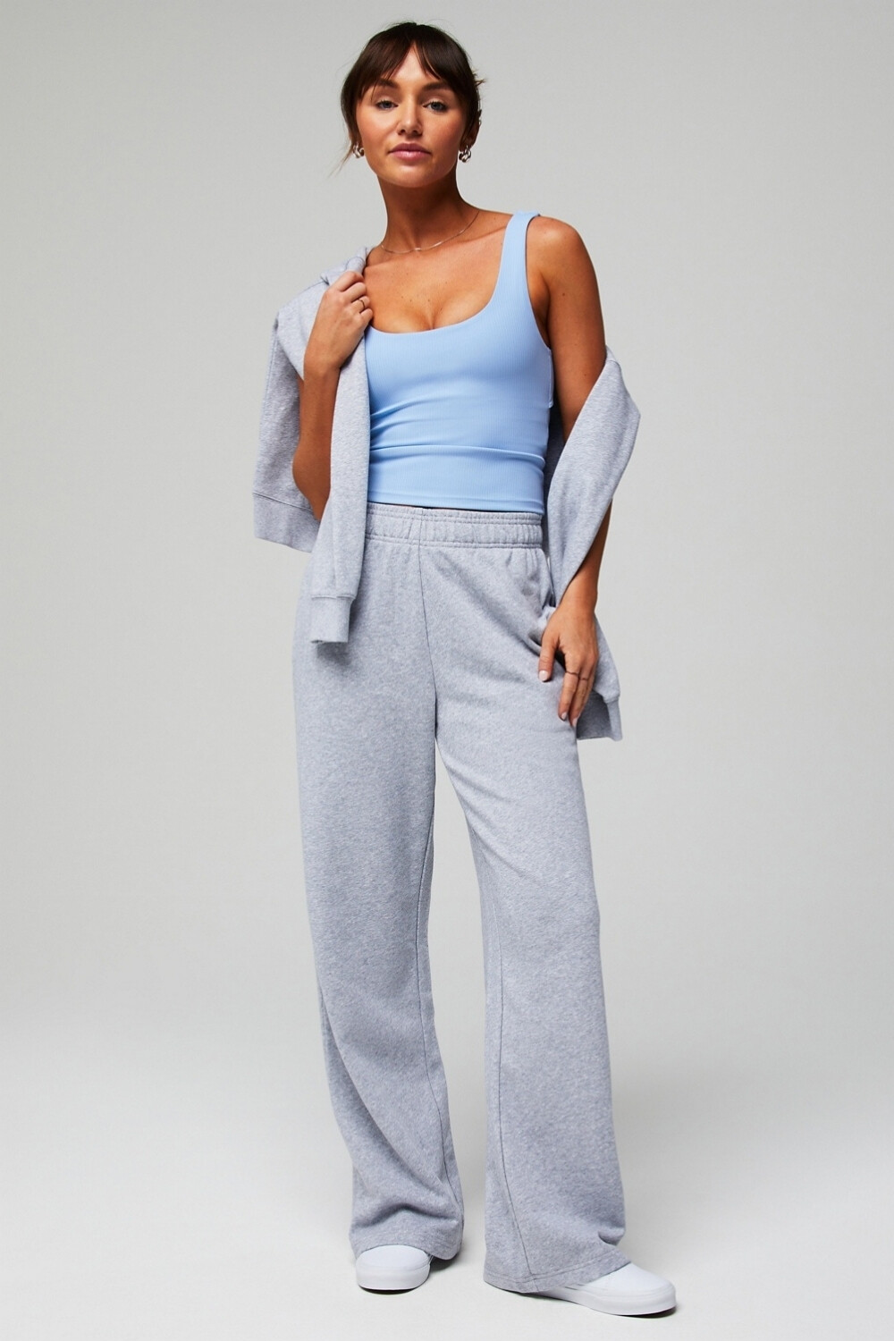 Year Round Terry Wide Leg Sweatpant Classic Grey Heather