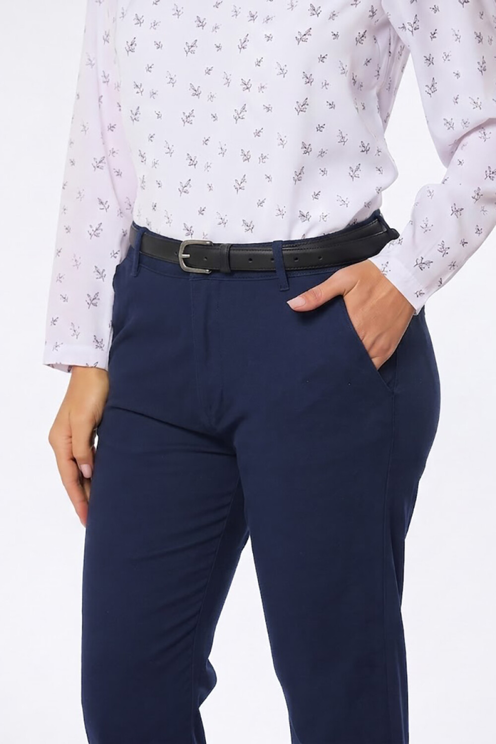 PANTALON RECTO DE GABARDINA Azul