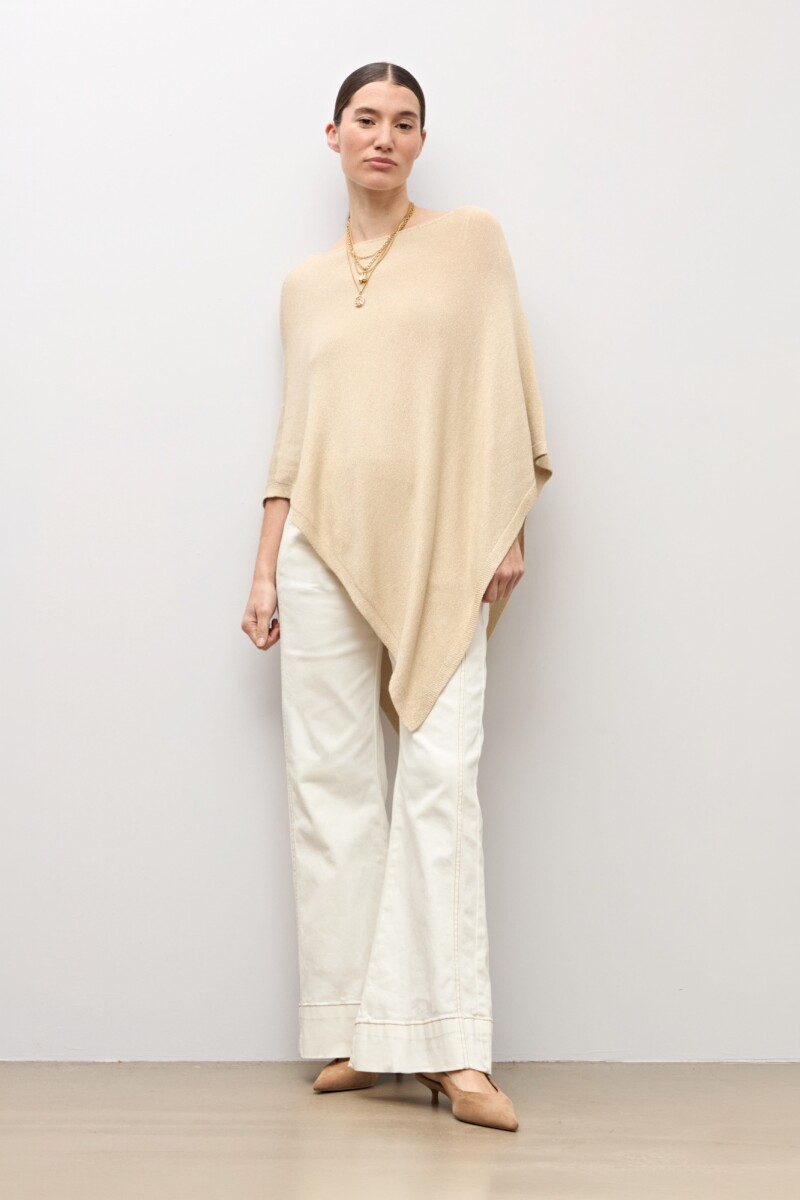 Capa tejida lurex beige
