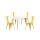 Juego de comedor mesa rectangular 120x80 + 4 Sillas Tolix Amarillo
