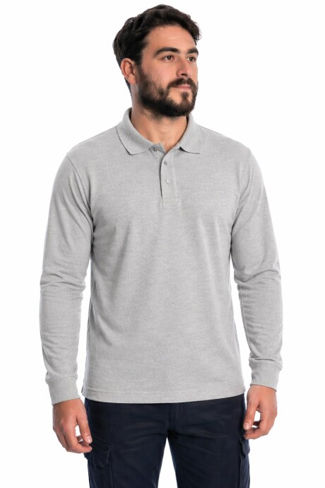 REMERA POLO MANGA LARGA GRIS