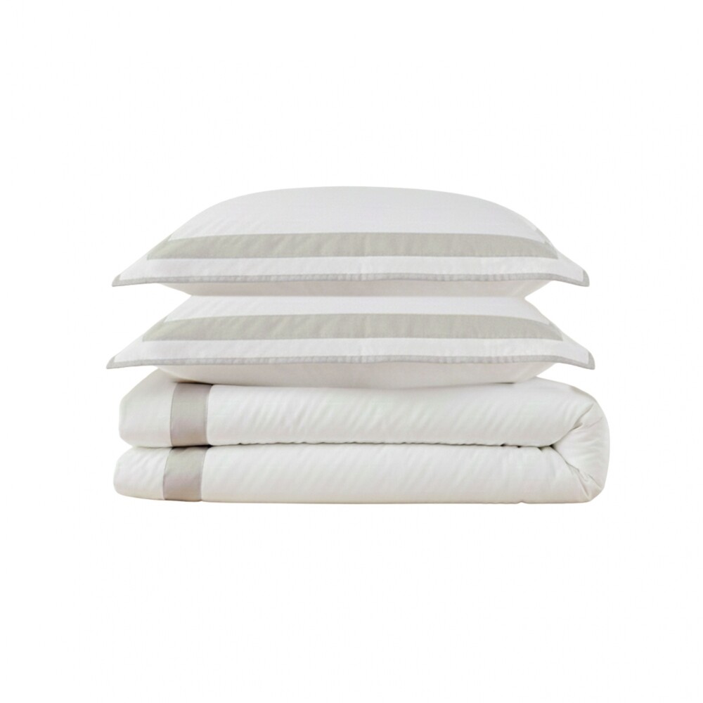 Acolchado 250x250 Finezza 400 hilos - Pilar Blanco y Gris