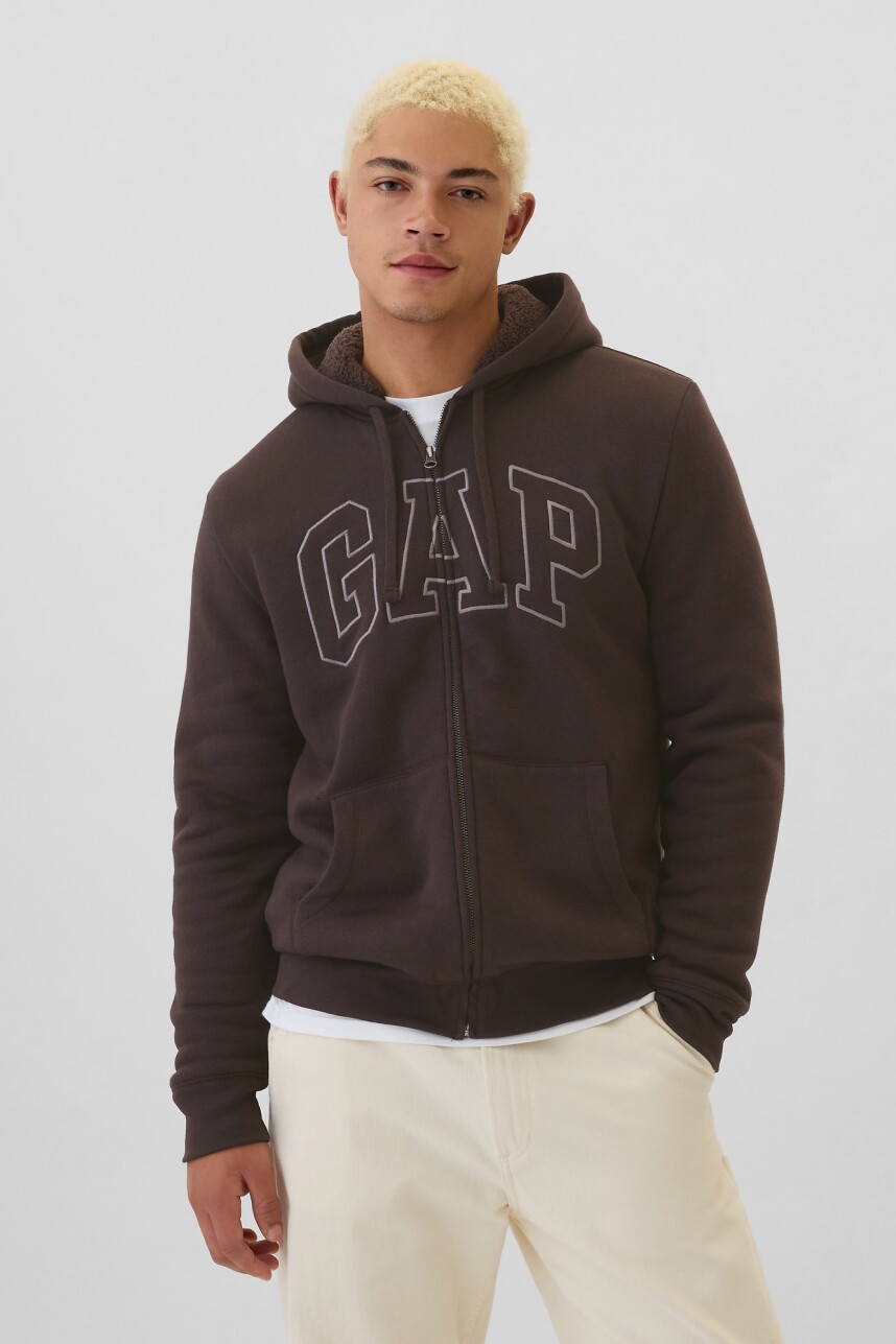 Canguro Con Corderito Logo Gap Hombre Terra Brown