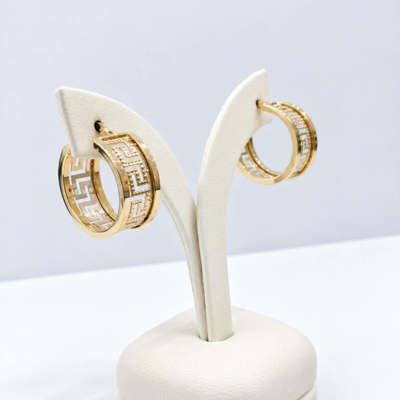 Aros con guarda griega Oro 18 Kt Aros con guarda griega Oro 18 Kt