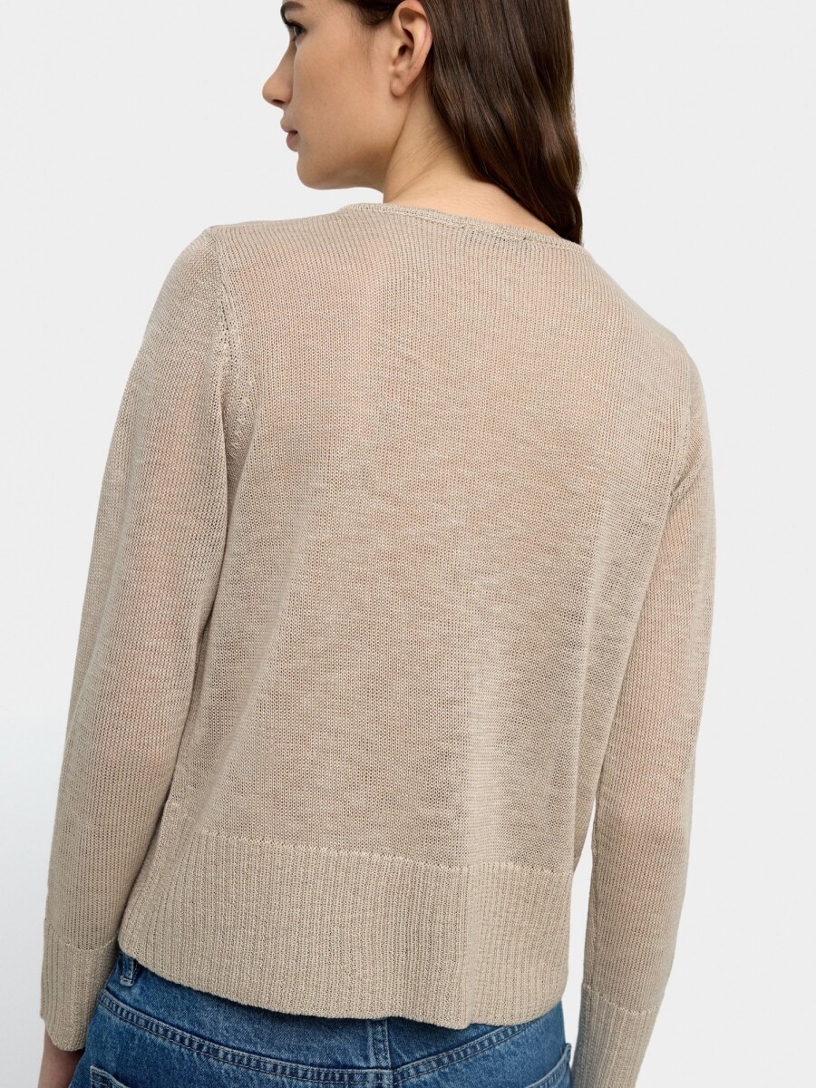 Jersey De Punto Semitransparente beige