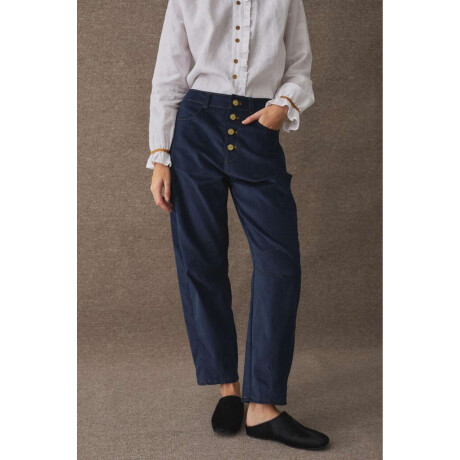 Pantalón Barrel Corderoy Azul