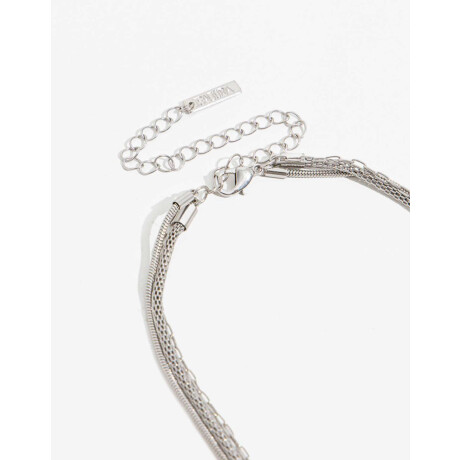Collar Multicadenas Plateado Rodio