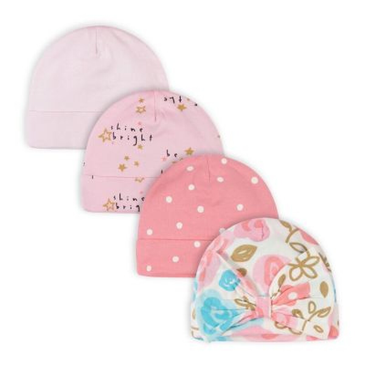 Pack x4 Gorros algodon - flores 