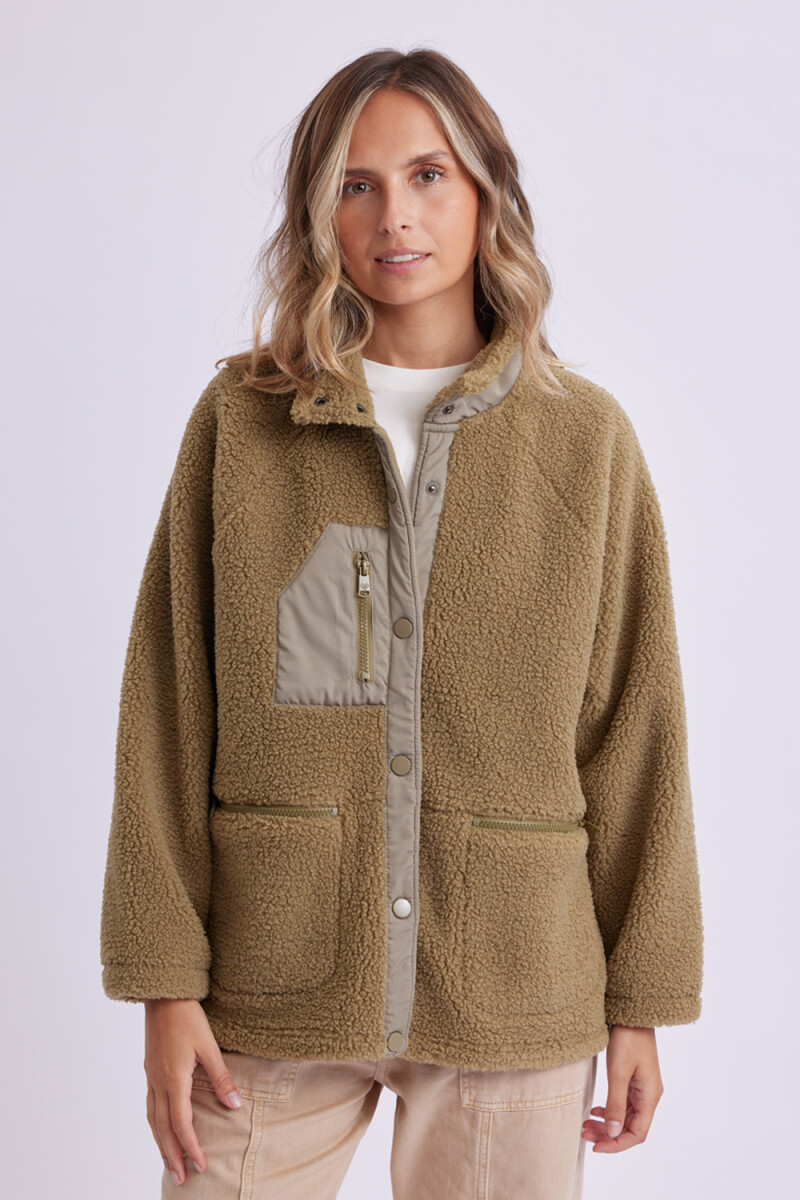 Campera Sherpa Verde Oliva