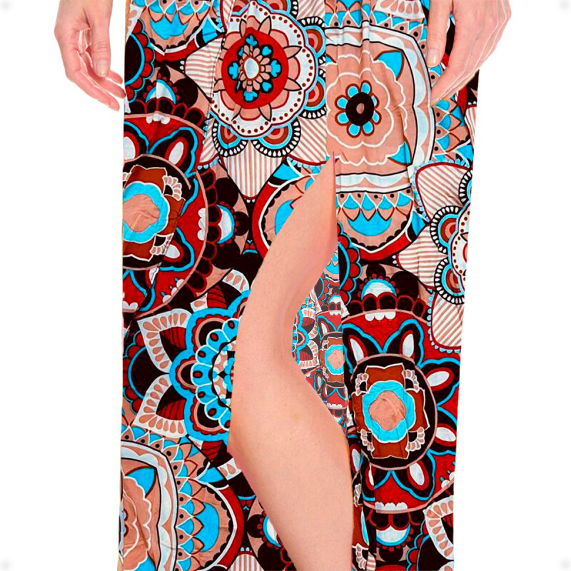 PantalÃ³n Palazzo Elastizado Estampado con Abertura M3