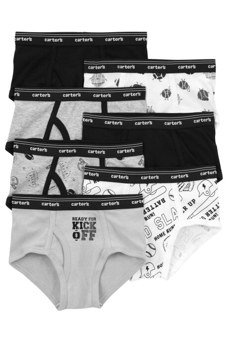 Pack siete calzoncillos slip de algodón, diseño deportes Pack siete calzoncillos slip de algodón, diseño deportes