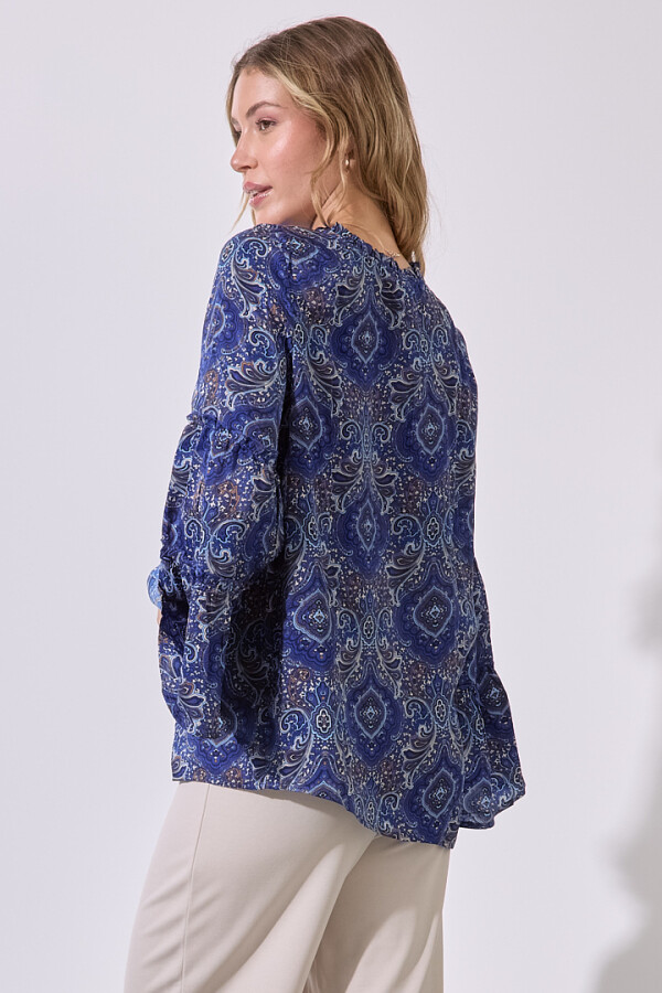 Blusa Arabescos AZUL/MULTI