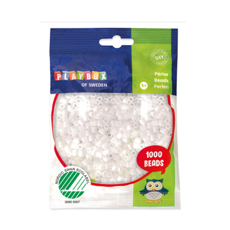 Cuentas para planchar 1.000 piezas Hama Beads Playbox Blanco